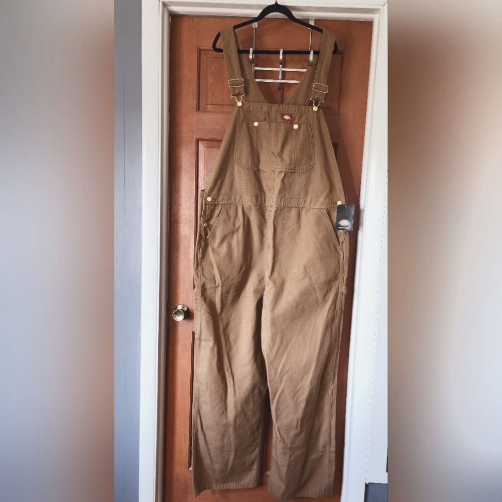 Dickies mens duck Bib overalls sz 44x32 nwt